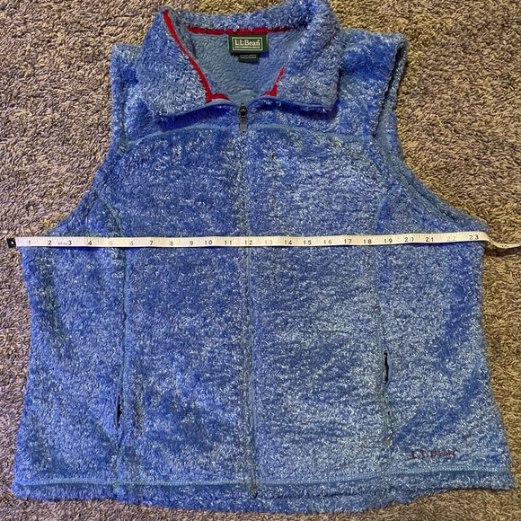 L.L. Bean Women's XL Blue Zip Up Sherpa Vest Fuzzy - Picture 3 of 9
